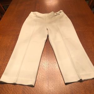 Cream cropped slacks